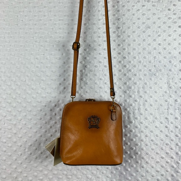 PRATESI FIRENZE Purse Crossbody Style Bruce Volterra in Cognac NWT - Picture 2 of 8
